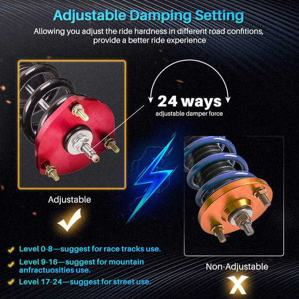 maXpeedingrods Adjustable Damper Coilover Suspension Kit Red