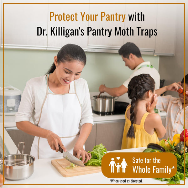 Dr. Killigan's Premium Pantry Moth Traps with Pheromones Prime | Safe, Non-Toxic with No Insecticides | Sticky Glue Trap for Food and Cupboard Moths