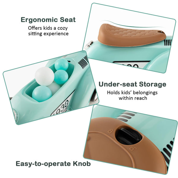 Kids Ride on Car, Toddler Foot to Floor Sliding Car with Air Horn, Hidden Storage Compartment, DIY Stickers, EVA Wheels, Children Sliding Walker Toy Car for 18-36 Months Boys Girls (White)