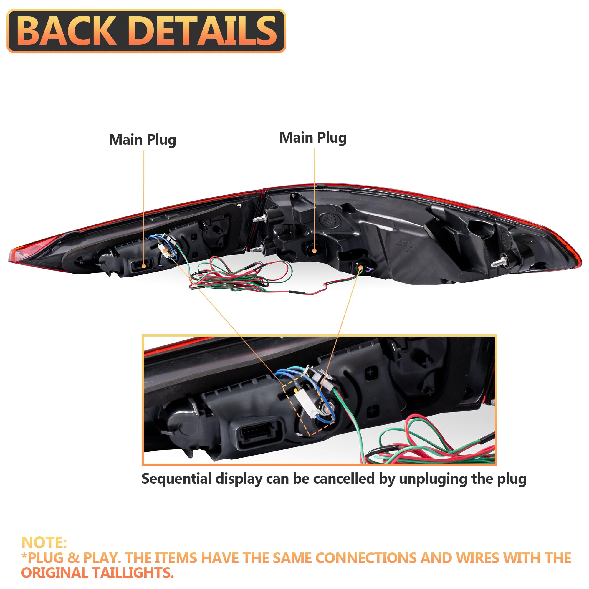 VLAND OLED Rear Lights Compatible With 4 Series G22/G23/G26, M4 G82 G83 2021-2023, Tail Lights Assembly w/Startup dynamic display - Smoked