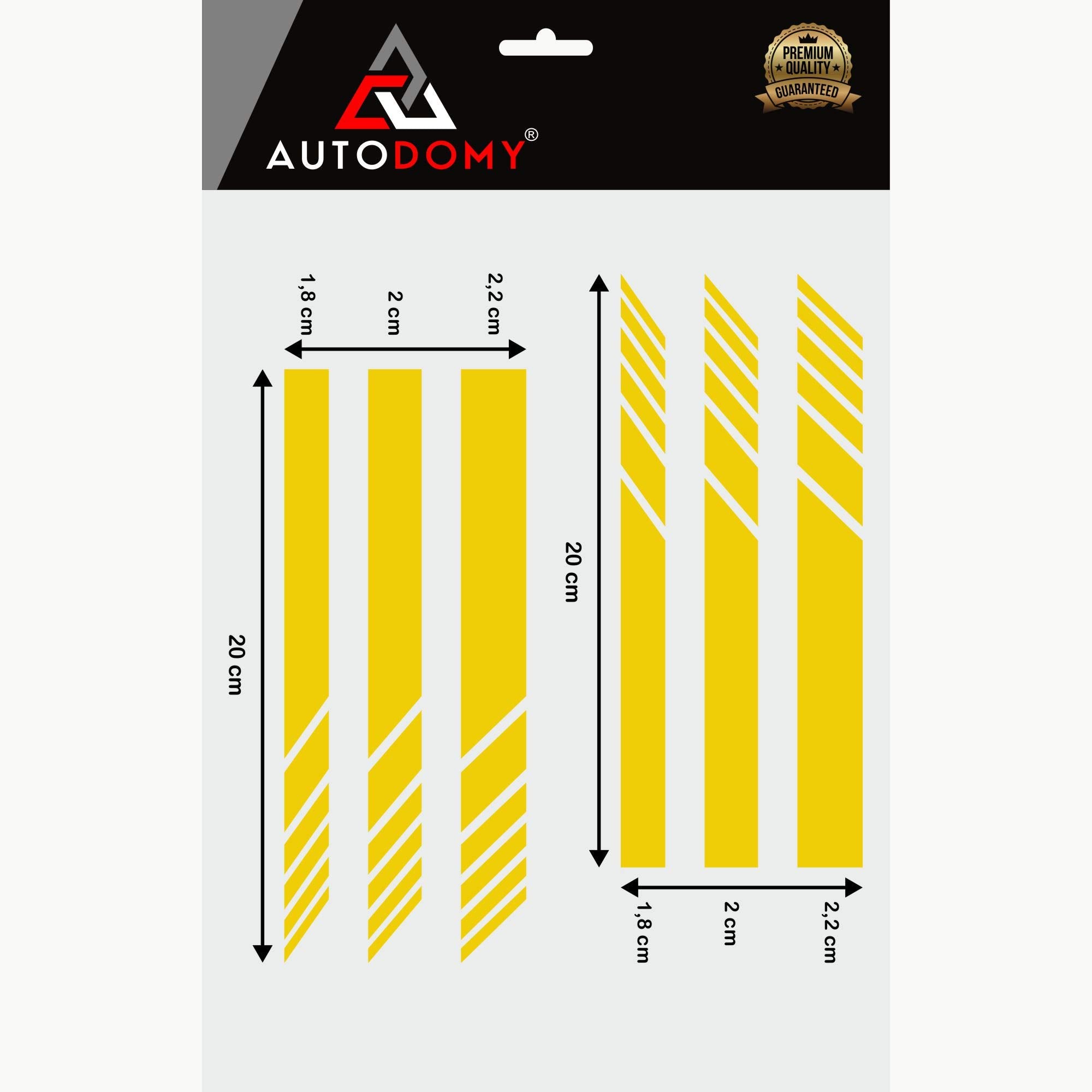 Pack 6 Units Car Rear View Mirror with Striped and Arrows Design | Rear View Mirror Adhesive with Stripes Fringes | Universal Car Mirror Stickers (Red)