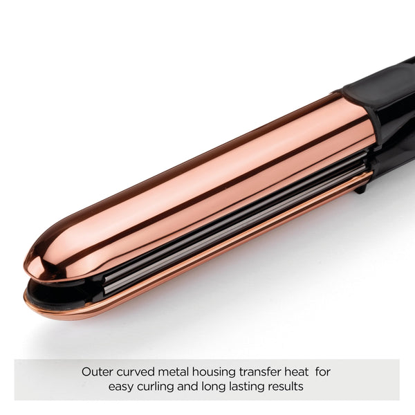 BaByliss Straight and Curl Brilliance Hair Straighteners - Curved Metal Design Easy Styling, Smoothing Titanium Plates, Ionic Anti-Frizz, Fast 15 Second Heat Up, 5 Heat Settings Up to 235°C, 2481U