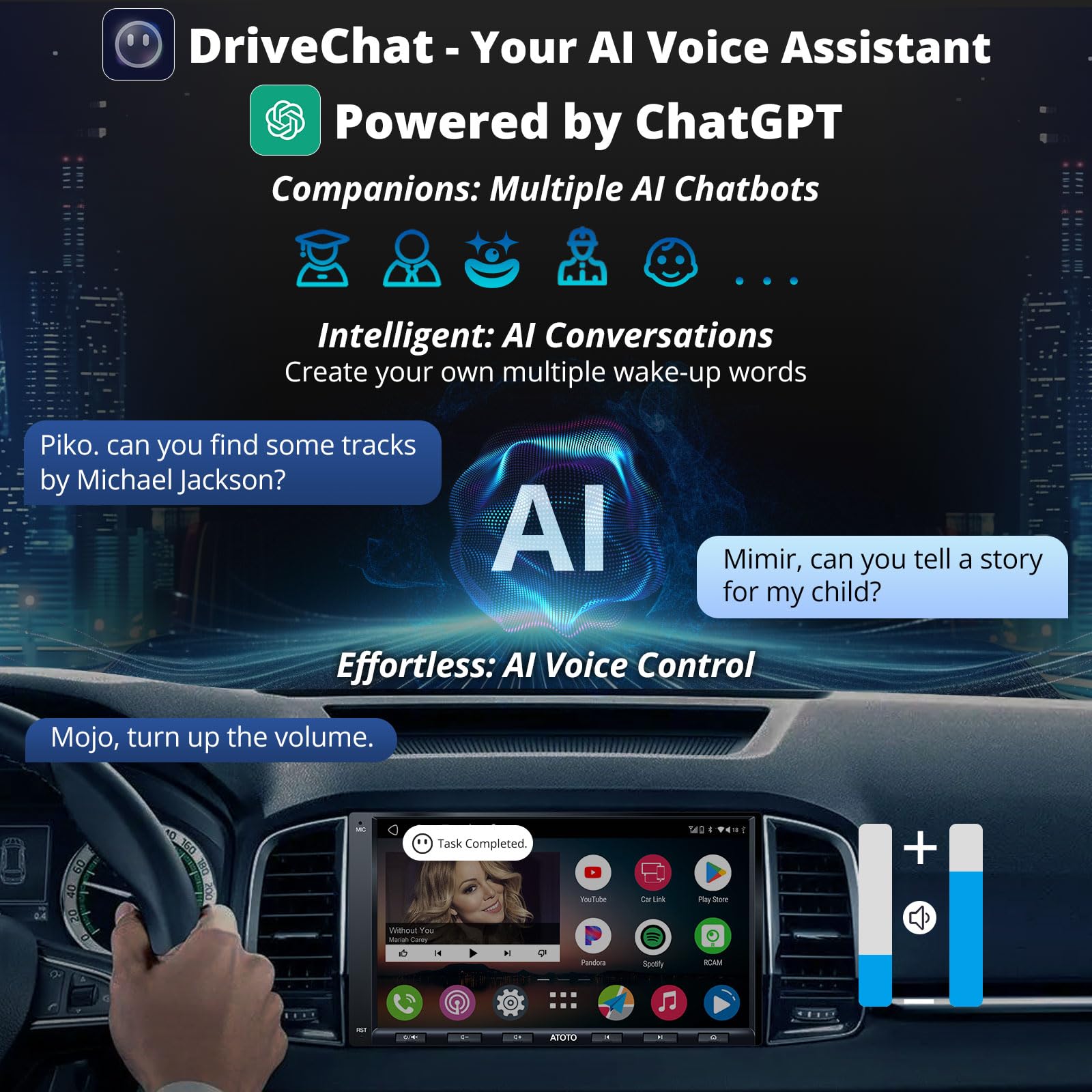 ATOTO A6 PF 7inch Double-DIN Android Car Stereo, DAB+ Ready, Wireless CarPlay, Wireless Android Auto, Mirrorlink, TouchScreen Car Radio, Dual Bluetooth, WiFi/BT/USB Tethering, HD LRV, 2G+32G, A6G2A7PF