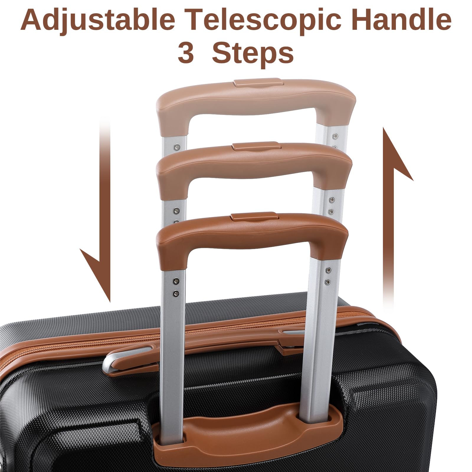 Kono Travel Luggage Sets of 6 Piece Lightweight ABS Hard Shell Trolley Case with TSA Combination Lock 20" 24" 28" Suitcase + 12" Beauty Case + Duffel Bag & Toiletry Bag (Cream White)