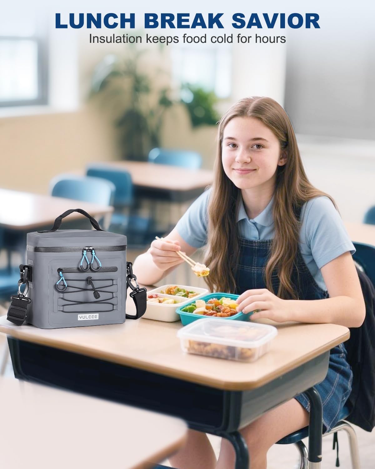 YULEEE 7/15/20L Insulated Cooler Bag - Large Multi-Functional Picnic Lunch Bag for Men & Women,Waterproof Leakproof Perfect for Beach, Family,Travel, Camping, Work,BBQ,and Outdoor Activities