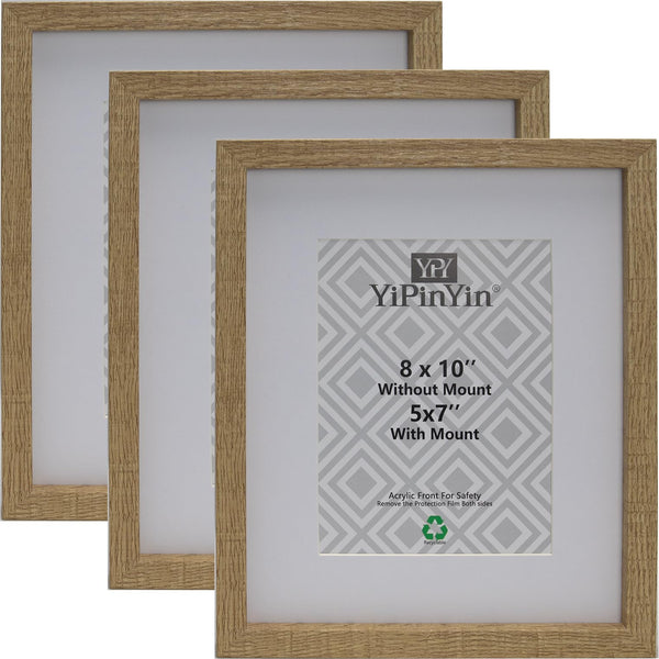 Black 50x70cm Boxed Picture Frames Set of 3 with Mounts for 40x60cm, 70x50cm poster frame with Acid Free mount for 40x60cm photo (Black 3Pack)