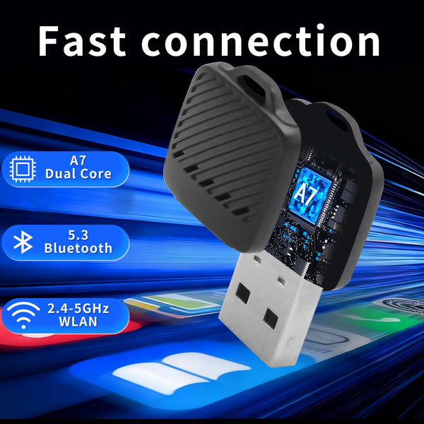 Wireless Carplay Adapter (2025 Upgrade),Plug and Play Convert Wired to Wireless Bluetooth Carplay Adapter Compatible with iPhone iOS 10+,- No Latency