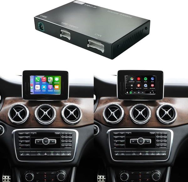 Road Top Wireless Carplay Retrofit Kit Decoder for Mercedes Benz A/B/C/GLK/GLA/GLC/GLS/ML/GL/SLK/E/G/V Class 2011-2015 Year with NTG4.5/4.7 System, Compatible with Apple Carplay & Android Auto