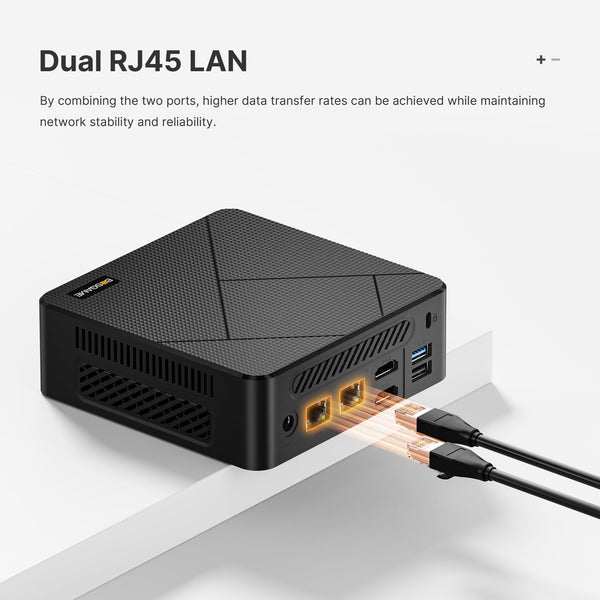 BOSGAME Mini PC [Dual LAN], AMD Ryzen 7 5825U (8C/16T, up to 4.5Ghz) 32GB DDR4 1TB SSD Mini PC Dual Channel, 4K@60Hz Mini Desktop Computers Wi-Fi 6E/BT 5.2