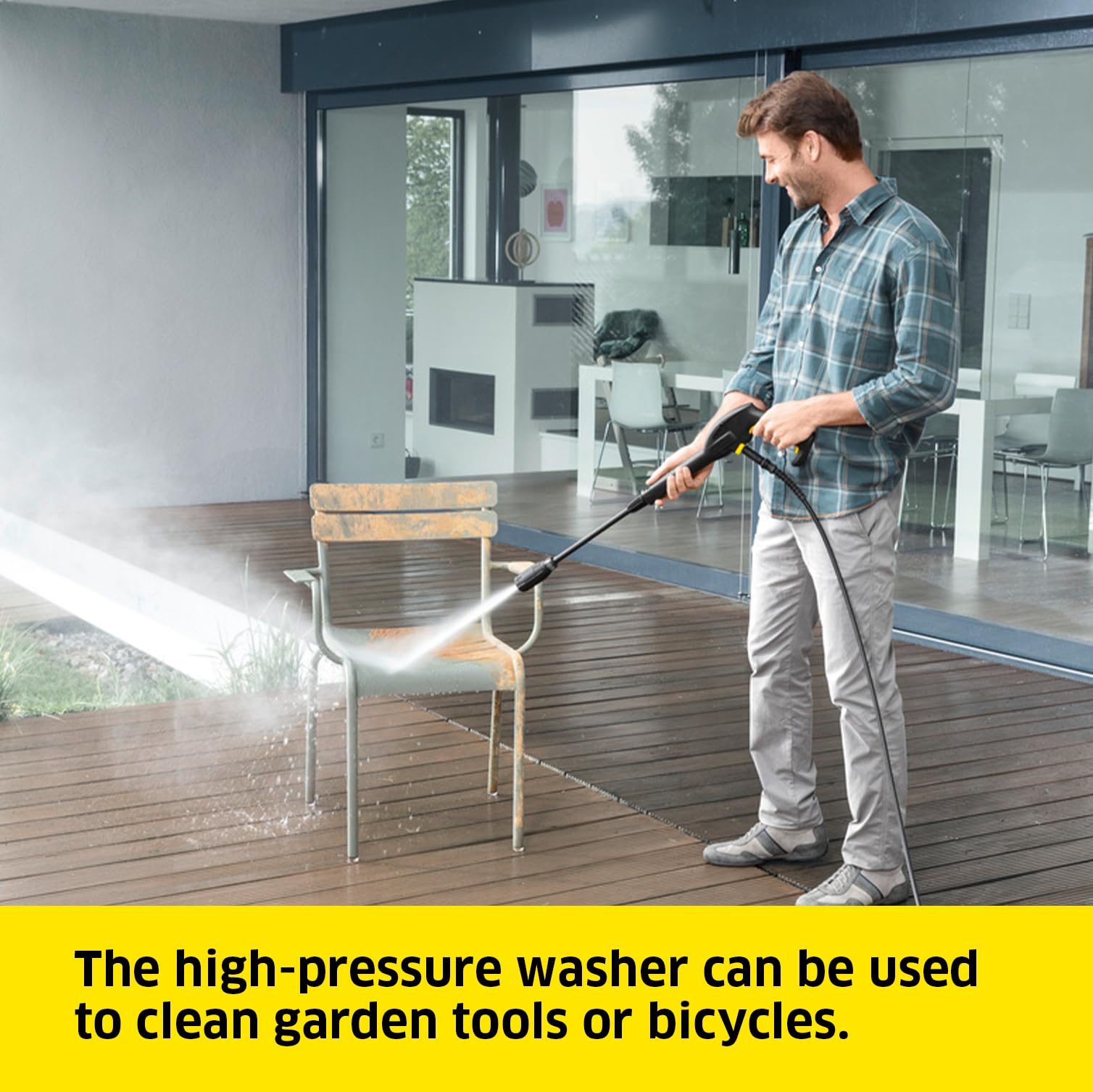 Kärcher K 2 Power Control Home pressure washer, pressure: max. 110 bar, flow rate: 360 l/h, area: 20 m²/h, water filter, weight: 4.0 kg, high-pressure gun, dirt blaster, spray lance, Home Kit