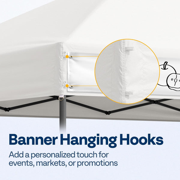 VIVOHOME Canopy Tent 3x3m Outdoor Shelter 2 Tiers Roof with Portable Wheel Carry Bag and 4 Sandbags Pop Up for Patio Garden Backyard