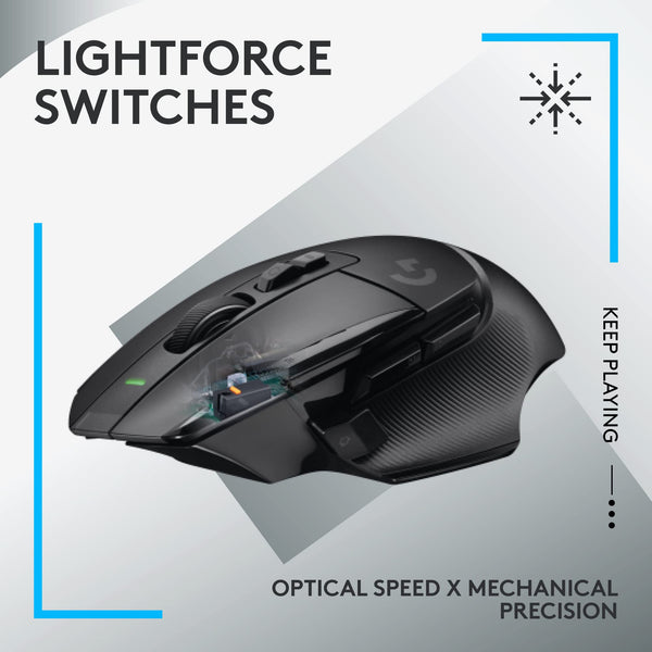 Logitech G G502 X PLUS LIGHTSPEED Wireless RGB Gaming Mouse - Optical mouse with LIGHTFORCE hybrid switches, LIGHTSYNC RGB, HERO 25K gaming sensor, compatible with PC - macOS/Windows - Black