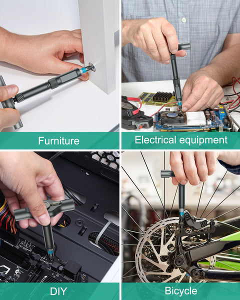 ORIA 24 in 1 Magnetic Ratchet Screwdriver Set with S2 Steel Bits & Detachable T-Handle, Portable Tool Kit in Case for Home DIY, Computer, Electronics Repair, Furniture