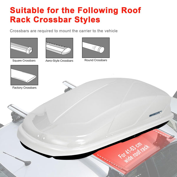 COSTWAY Car Roof Box, 400L Capacity Hard Roof Cargo Carrier with Security Keys & Dual Side Opening, Waterproof Rooftop Luggage Storage Box for Car, SUV, Van, Fits Most Cars (Black)
