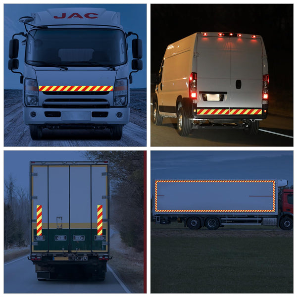 XFXIA Reflective Tape - Yellow & Black, 10cm x 20m, Waterproof, Self-Adhesive Warning Tape for Vehicles, Cars, Trailers, Outdoors