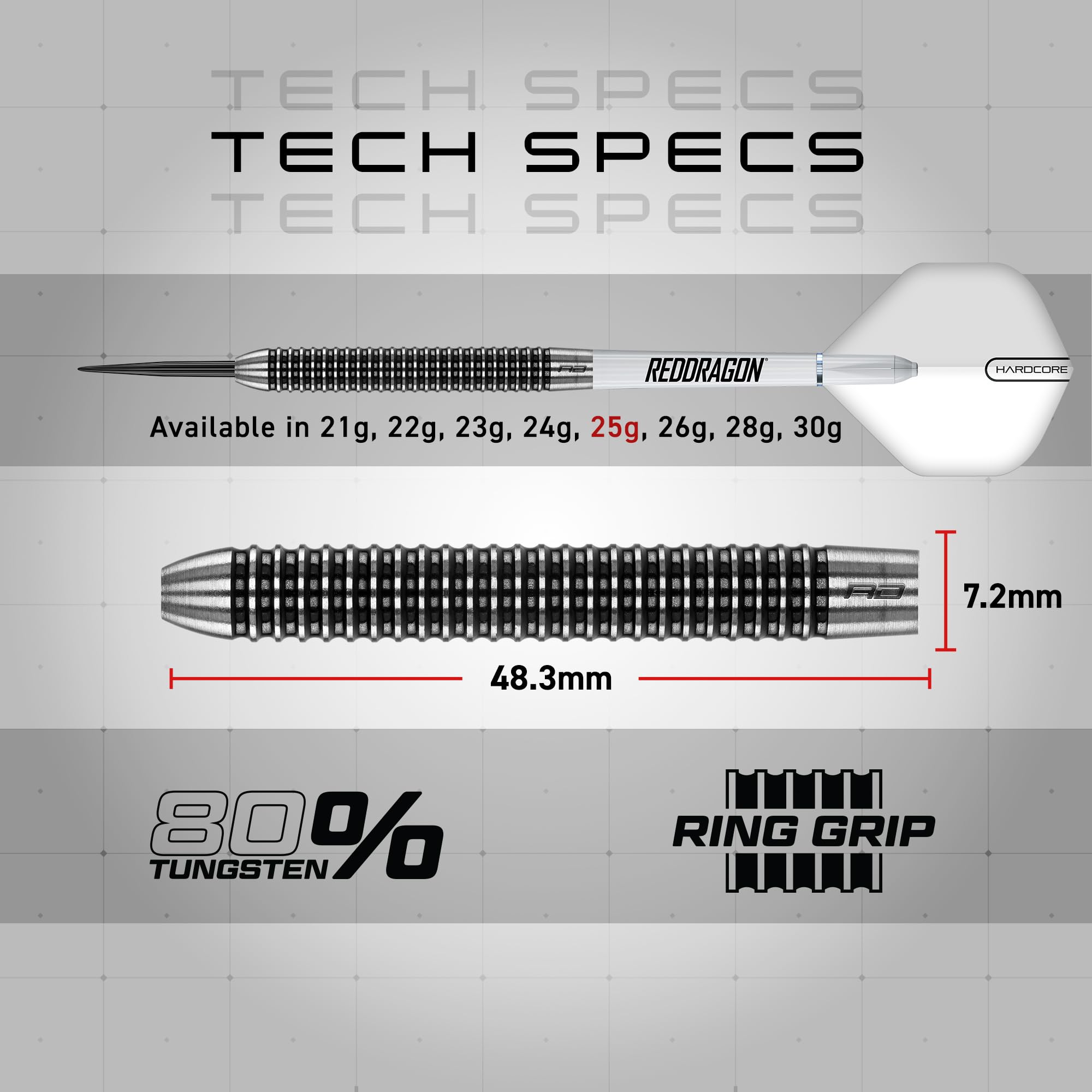 RED DRAGON Pegasus Professional Tungsten Steeltip Darts Set Available in 21, 23, 24, 25, 26, 28, 30 Gram with Flights, Stems (Shafts) and Wallet