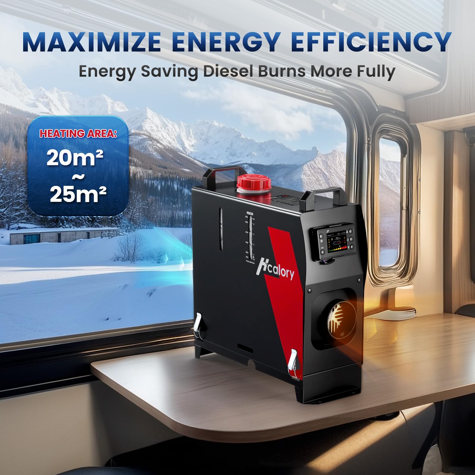 8KW Diesel Heater, HBS1S Portable Diesel Air Heater with App Control, 10-Temperature Settings, 18% Boost in Burning Efficiency, Auto Start-Stop, and 240V AC 12V 24V DC, for Car, Campers, 2025 Upgraded