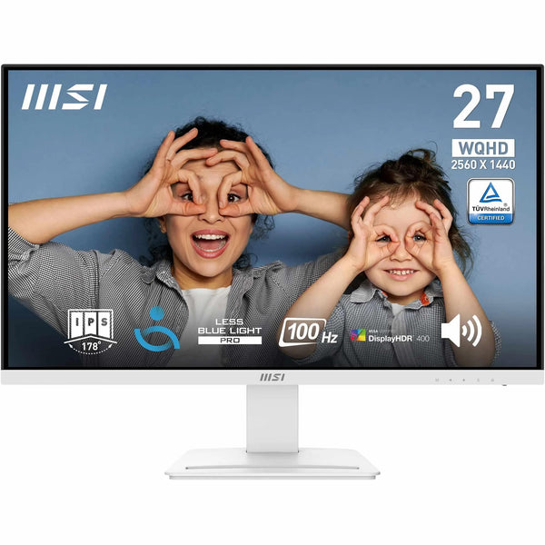 MSI PRO MP273QW E2 27 Inch WQHD Office Monitor - 2560 x 1440 IPS Panel, 100 Hz, Eye-Friendly Screen, Built-in Speakers, Tilt-Adjustable - HDMI 2.0b, DP (1.2a)