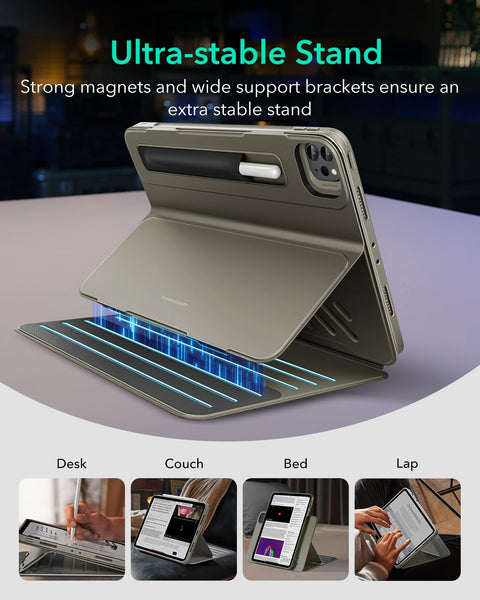 ESR for iPad Pro 12.9 Case (6th/5th Generation, 2022/2021), Removable Magnetic Cover, Adjustable Portrait/Landscape Stand with Raised Display View, 9 Standing Angles, Shift Series, Black