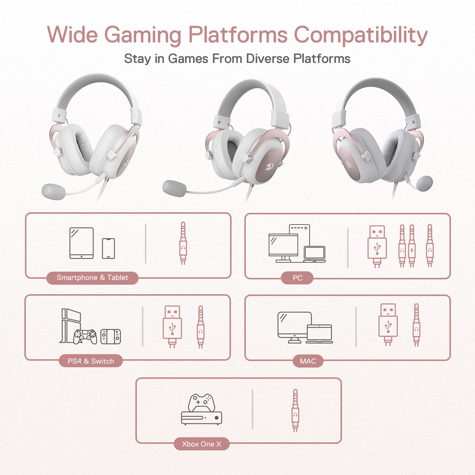 Redragon H510 Zeus Wired Gaming Headset - 7.1 Surround Sound - Memory Foam Ear Pads - 53MM Drivers - Detachable Microphone - Multi Platform Headphone - Works with PC/PS4 & Xbox One, Nintendo Switch