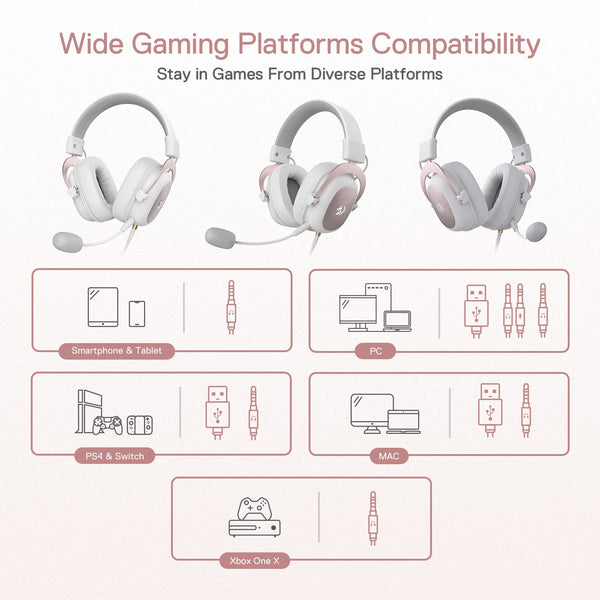 Redragon H510 Zeus Wired Gaming Headset - 7.1 Surround Sound - Memory Foam Ear Pads - 53MM Drivers - Detachable Microphone - Multi Platform Headphone - Works with PC/PS4 & Xbox One, Nintendo Switch