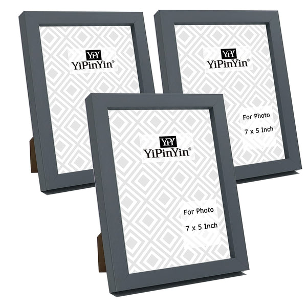 Black 50x70cm Boxed Picture Frames Set of 3 with Mounts for 40x60cm, 70x50cm poster frame with Acid Free mount for 40x60cm photo (Black 3Pack)