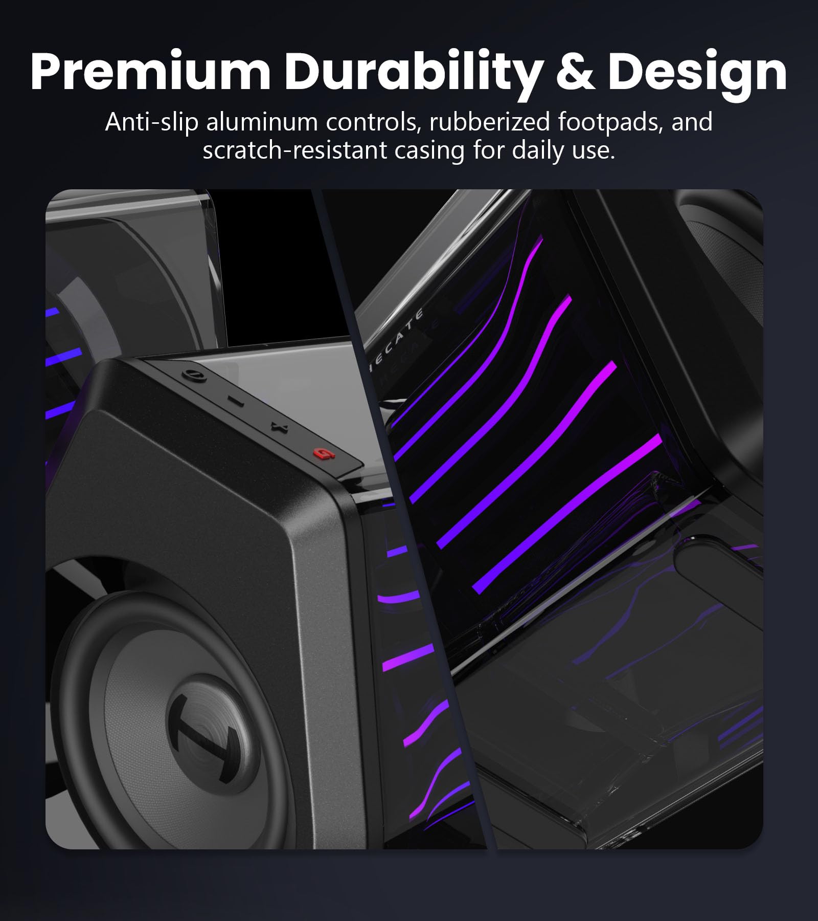 Edifier G2000 Pro 2.0 RGB Gaming Speakers with 64W Peak Power, Virtual 7.1 Surround Sound, 270° TempoFlow Light Sync, Transparent PC Speakers, BT5.4/USB-C/AUX for PC, PS5, Switch, Game Console (Black)