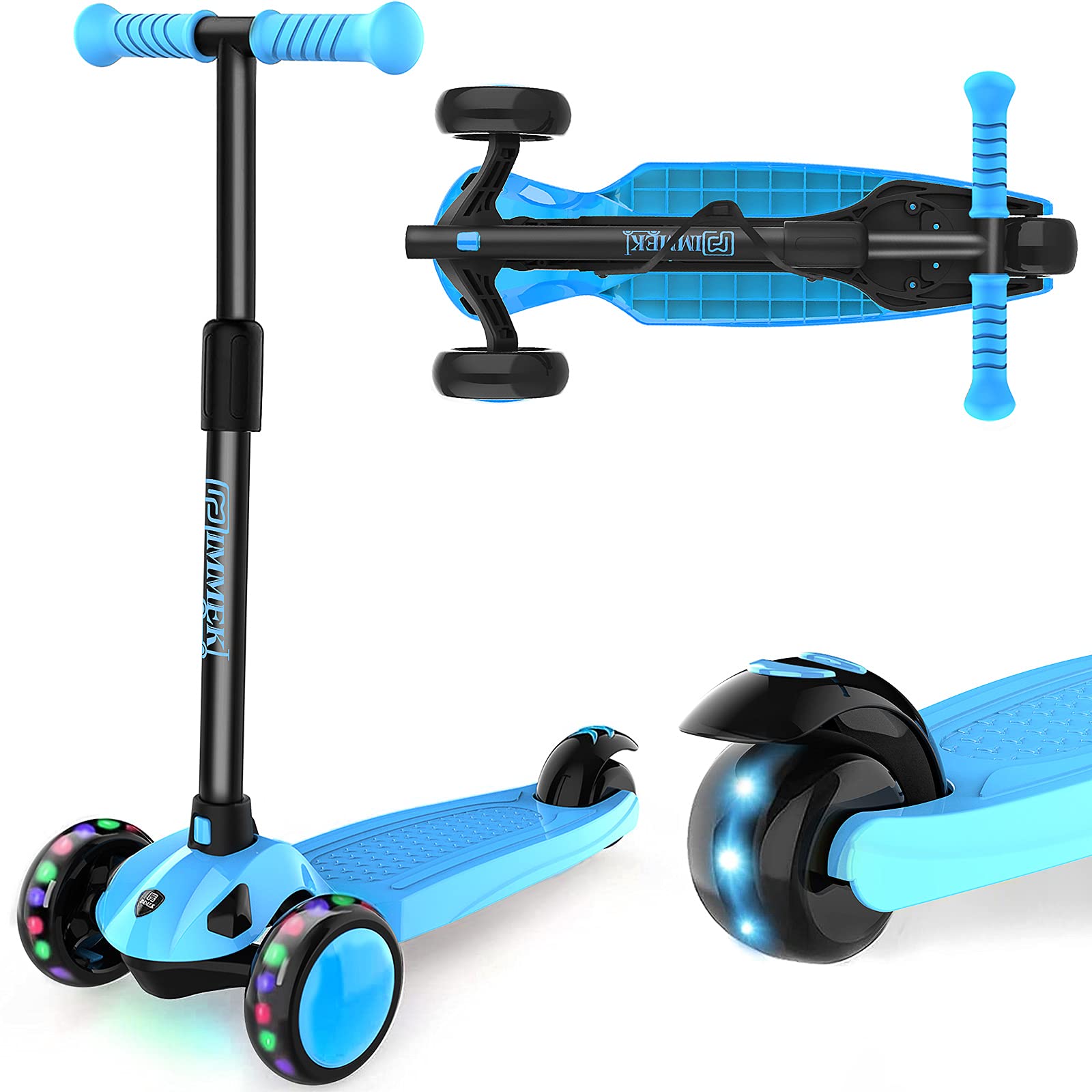 IMMEK Scooter With Three Wheels,4 Adjustable Height Kick Scooter For Kids With Steering Lock, Suitable For Boys And Girls Aged 2-8,Detachable