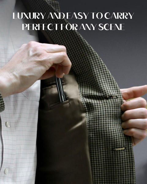 BOCIYER samurai Fountain Pen Set,Hand Polished Medium Titanium Tip,Calligraphy Nib(Bent Nib),Includes 8 Ink Cartridges,Ink Refill Converter*2 And Gift Box,Best Pen Gift Set for Men & Women(Black)