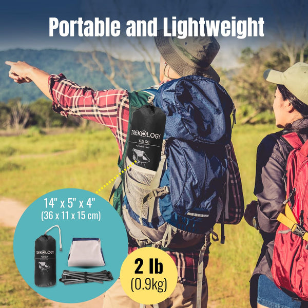 TREKOLOGY YIZI GO Camping Chair – Compact, Foldable, Lightweight 0.9 kg, 136 kg Capacity, Durable Aluminum, Quick Setup, Superior Support, Ideal for Backpacking, Beach, and Outdoor Adventures (Blue)
