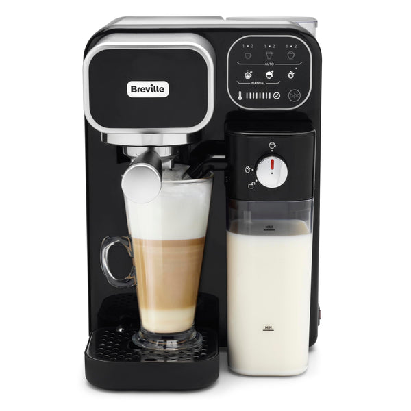 Breville One-Touch CoffeeHouse Coffee Machine | Espresso, Cappuccino & Latte Maker | 19 Bar Italian Pump | Automatic Milk Frother | ESE Pod Compatible | Black [VCF107]