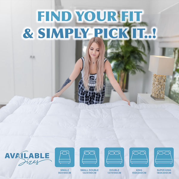 ACRALI HOME Luxury Thick Mattress Topper Double Bed – 4 Inch Extra Thick, Hotel Quality, Quilted and Breathable Topper with Elasticated Corner Straps for Superior Comfort and Fit