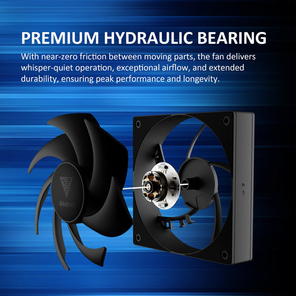 GAMDIAS NOTUS M1-1203 120mm ARGB PWM Fan (3 Pack), Include Reverse Blade x3, Daisy-Chain Connection, Closed-Loop Technology for Steady RPM on Cooler, Low-Noise Operation (Max. 1600RPM @25dBA), Black