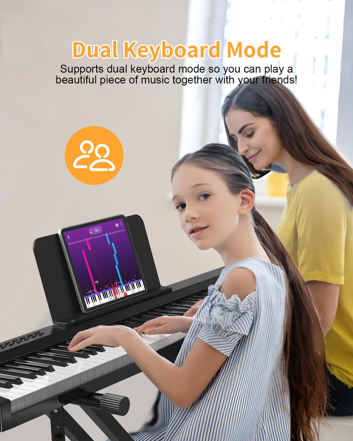 OYAYO 88 Key Digital Piano Full Size Semi-Weighted Keys, Complete Bundle Includes Double X Stand, Travel Bag, Touch Sensitivity Portable Keyboard for Beginners and Musicians on the Road