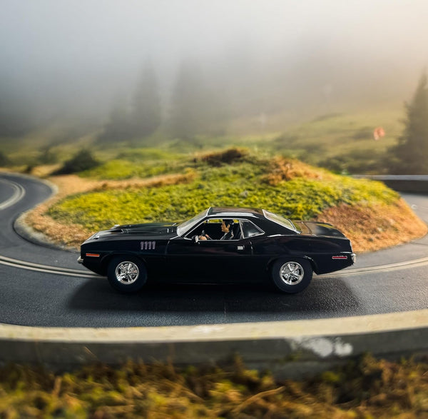 Scalextric Cars - C4595 John Wick Plymouth Barracuda, John Wick Chapter 4 - Toy Slot Car for use with Race Tracks and Set - Gift Ideas for Kids and Adults, Scalextric Accessories