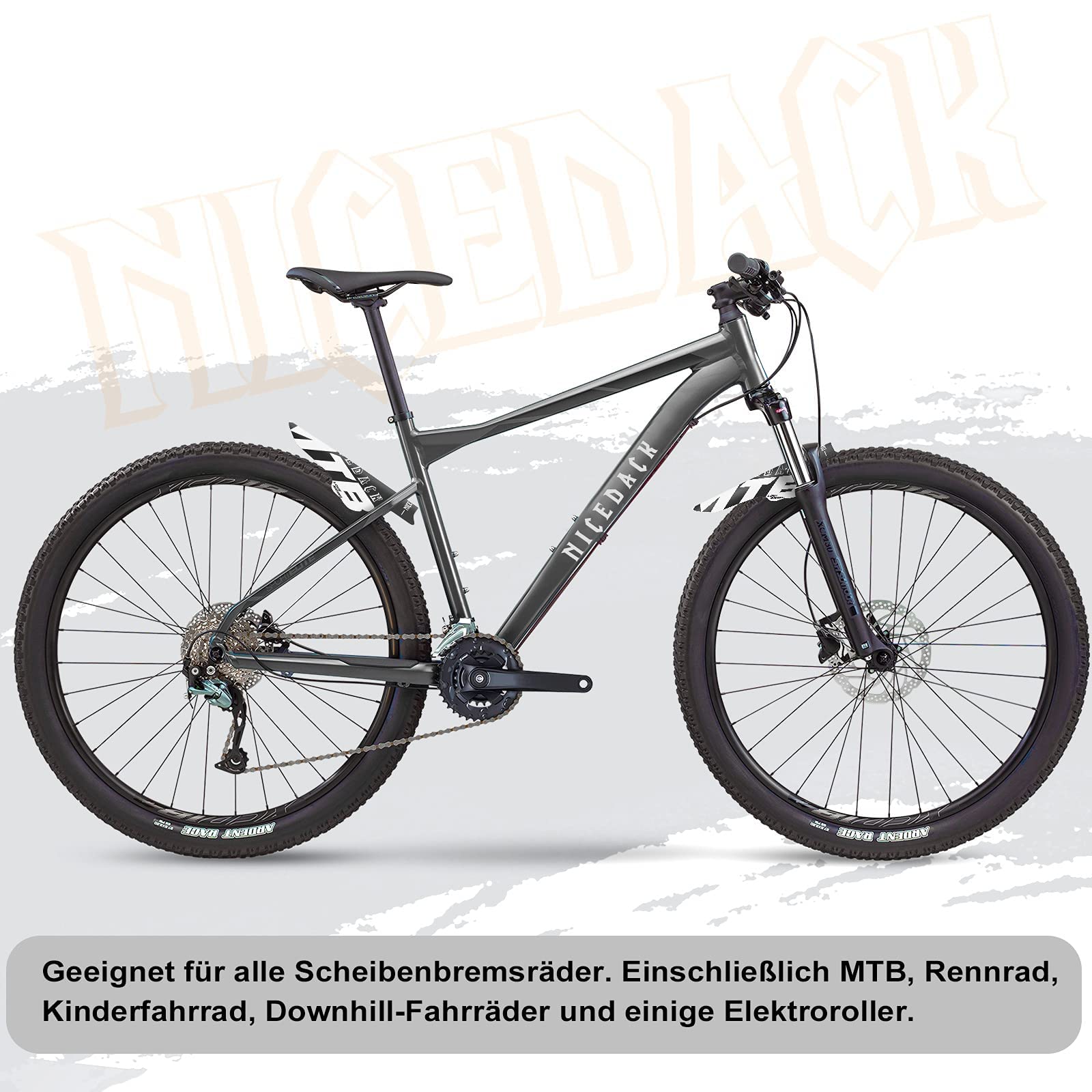 NICEDACK Mudguards Mountain Bike, 2 Pieces Mudguard Fit 20-29 Inch MTB Mudguard Front and Rear Compatible Bicycle Splash Guard