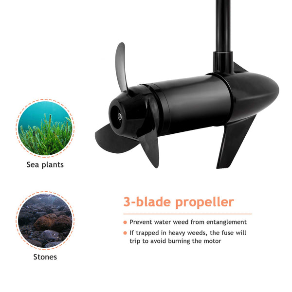 COSTWAY Electric Trolling Motor, 12V 55LBS/24V 86LBS Transom Mounted Outboard Motor with Telescopic Handle & LED Battery Indicator, Bow Mount Boat Engine for Freshwater Saltwater (24V 86LBS)