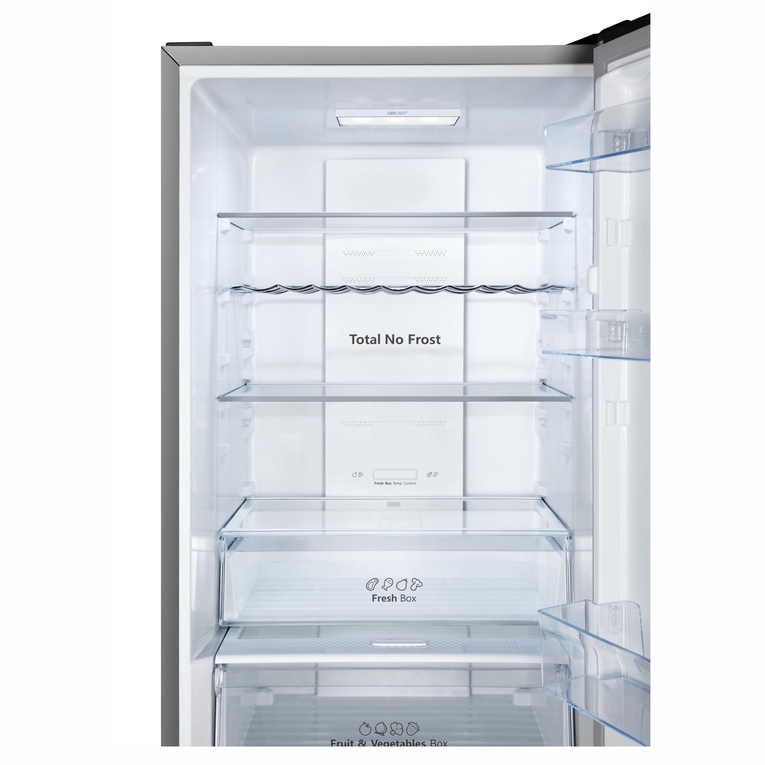 Teknix FFH1825WB 55cm Freestanding 50/50 Fridge Freezer - 256 Litre Capacity - Total No Frost - Non-plumbed Water Dispenser - Black, H182.5 x W55 x D56.2 (cm)