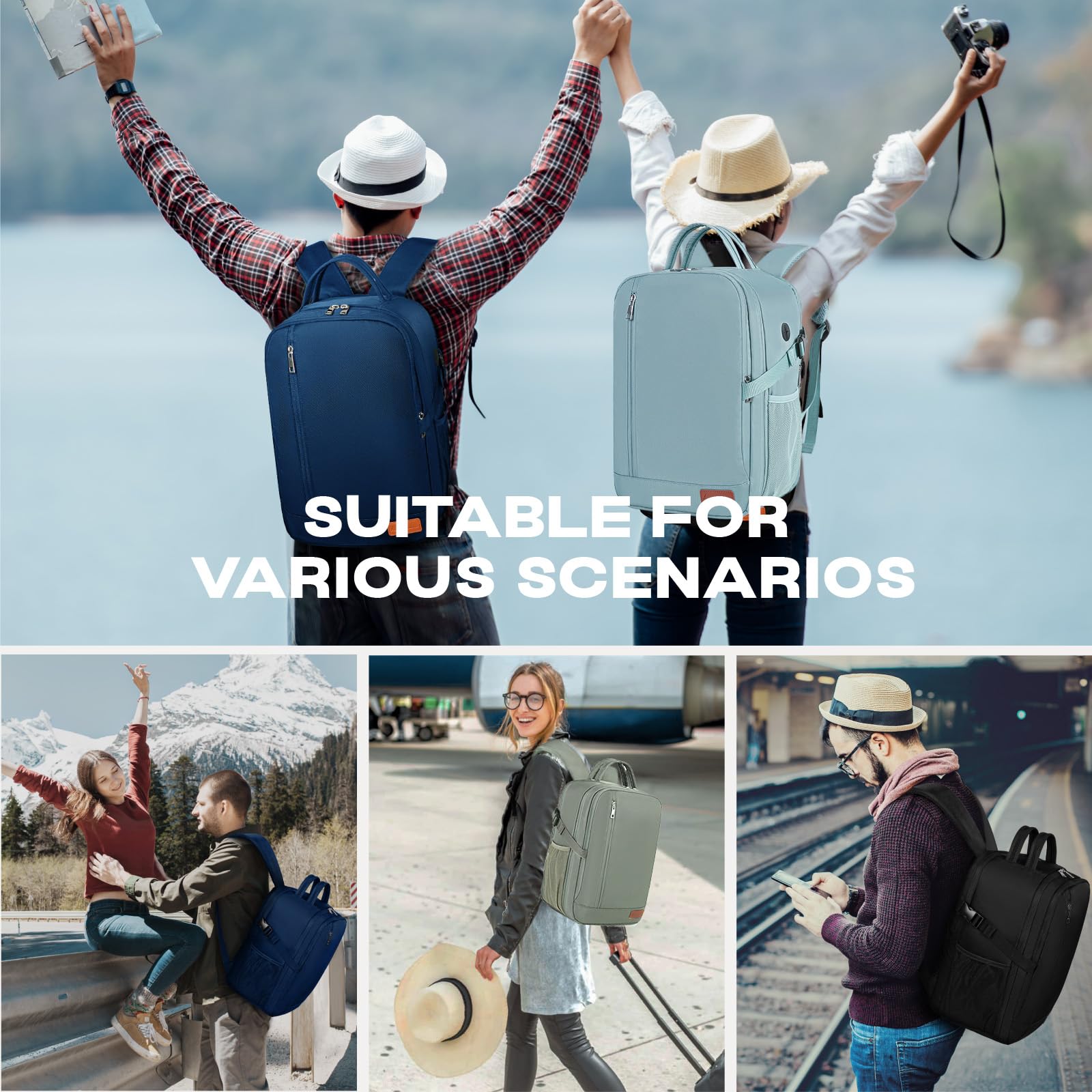 VMIKIV for Ryanair Cabin Bags 40x20x25 Underseat Carry On Bag,Small Travel Backpack Cabin Size for Men Women,Hand Luggage for Overnight, Weekend,Under Seat Casual Daypack for Airlines