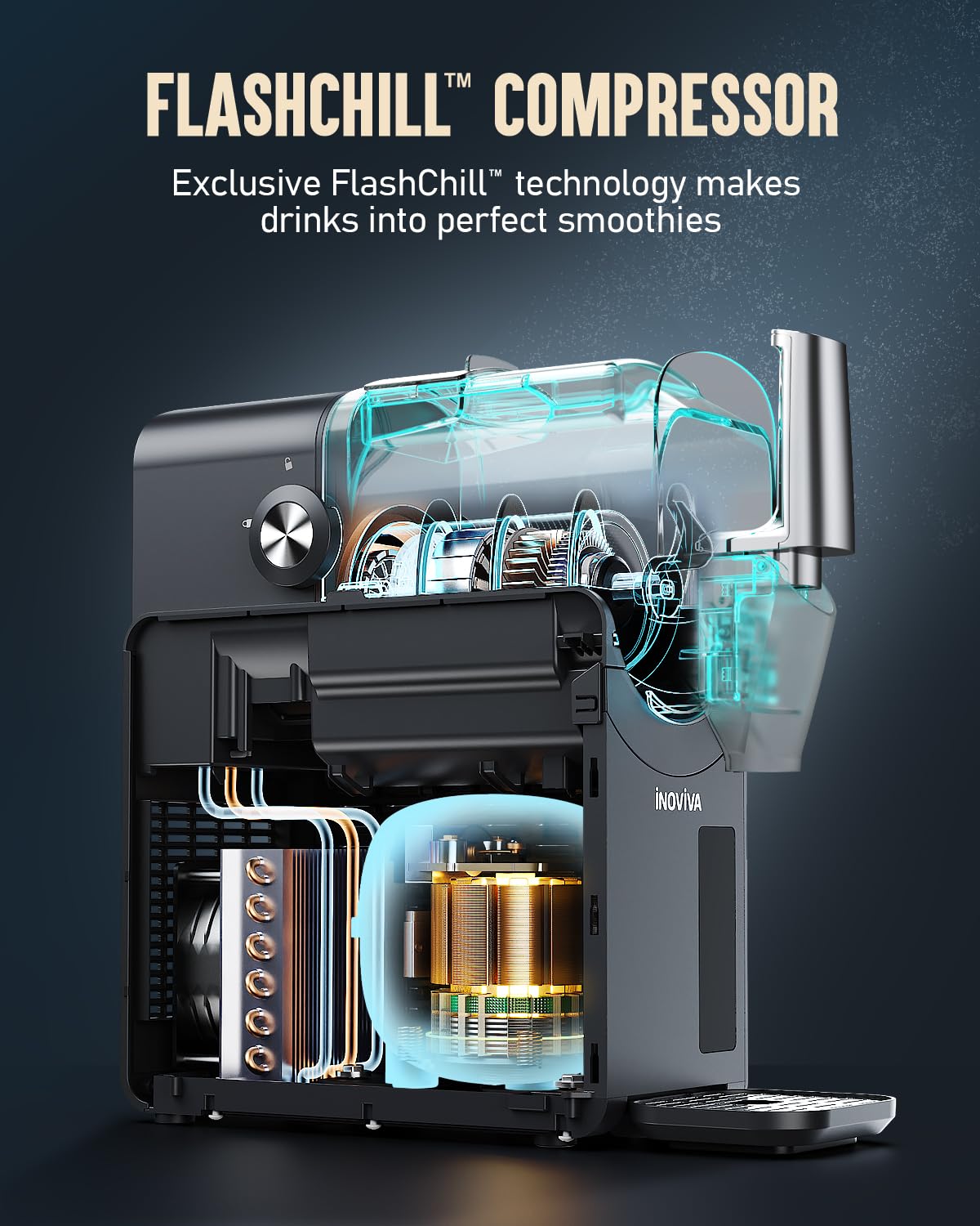 INOVIVA 2.6L Slush Machine – No Ice Needed, Frozen Drink Machine with Self-Cleaning, 5 Preset Modes, Makes Slushies, Milkshakes, Frappés & Frozen Cocktails for Home Use