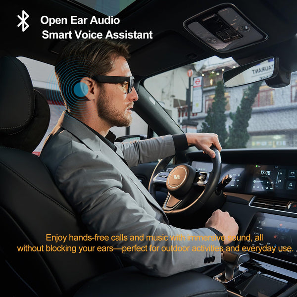 OhO Smart Glasses,128G Camera & Bluetooth Sunglasses with Open Ear Speaker Headset Headphone, Indoor&Outdoor Sports,Polarized UV Protection,For Men Women