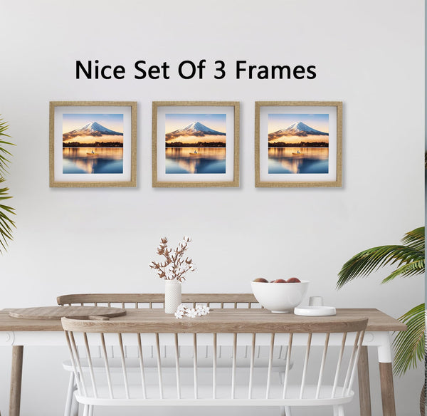 Black 50x70cm Boxed Picture Frames Set of 3 with Mounts for 40x60cm, 70x50cm poster frame with Acid Free mount for 40x60cm photo (Black 3Pack)
