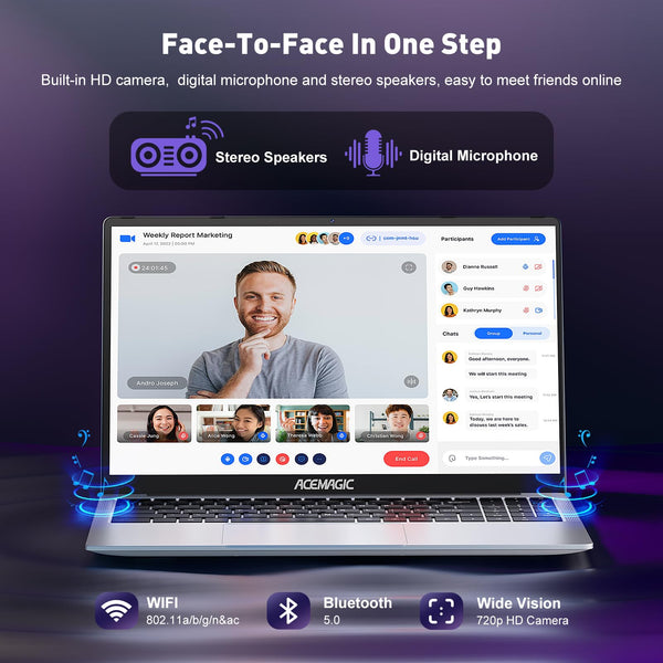 ACEMAGIC 15.6 inch FHD Laptop computer - Quad-Core N-97 Processor Up to 3.6GHz（Beat N5095） Laptop, 16GB DDR4 512GB SSD Notebook Computer, Support WiFi 5, BT5.0, 3*USB3.2, 5000mAh Battery