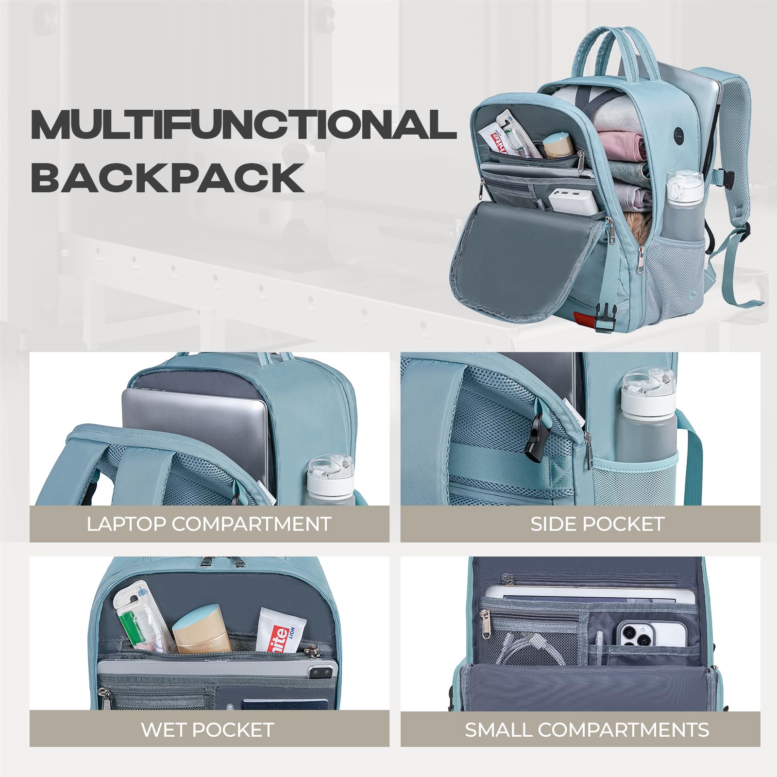 VMIKIV for Ryanair Cabin Bags 40x20x25 Underseat Carry On Bag,Small Travel Backpack Cabin Size for Men Women,Hand Luggage for Overnight, Weekend,Under Seat Casual Daypack for Airlines