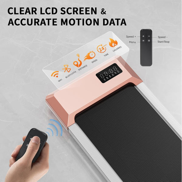 Superun Walking Pad Raceable 2.5HP APP Control Under Desk Treadmill 136KG Capacity Portable Walking Machine for Home with Training Courses and Multi-Runner Races