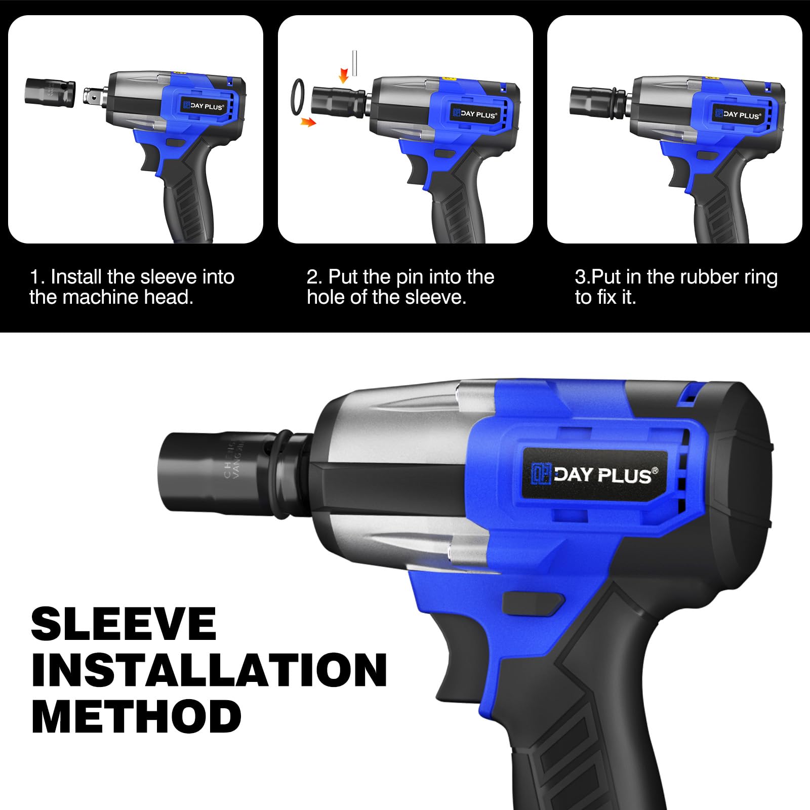 Cordless Impact Wrench,1/2" Brushless Power Impact Gun,2500RPM Electric Wrench, Max Torque 550N.m with 4 Sockets, 12PCS Screwdriver Bits, 4.0Ah Battery & Carry Box for Car Home