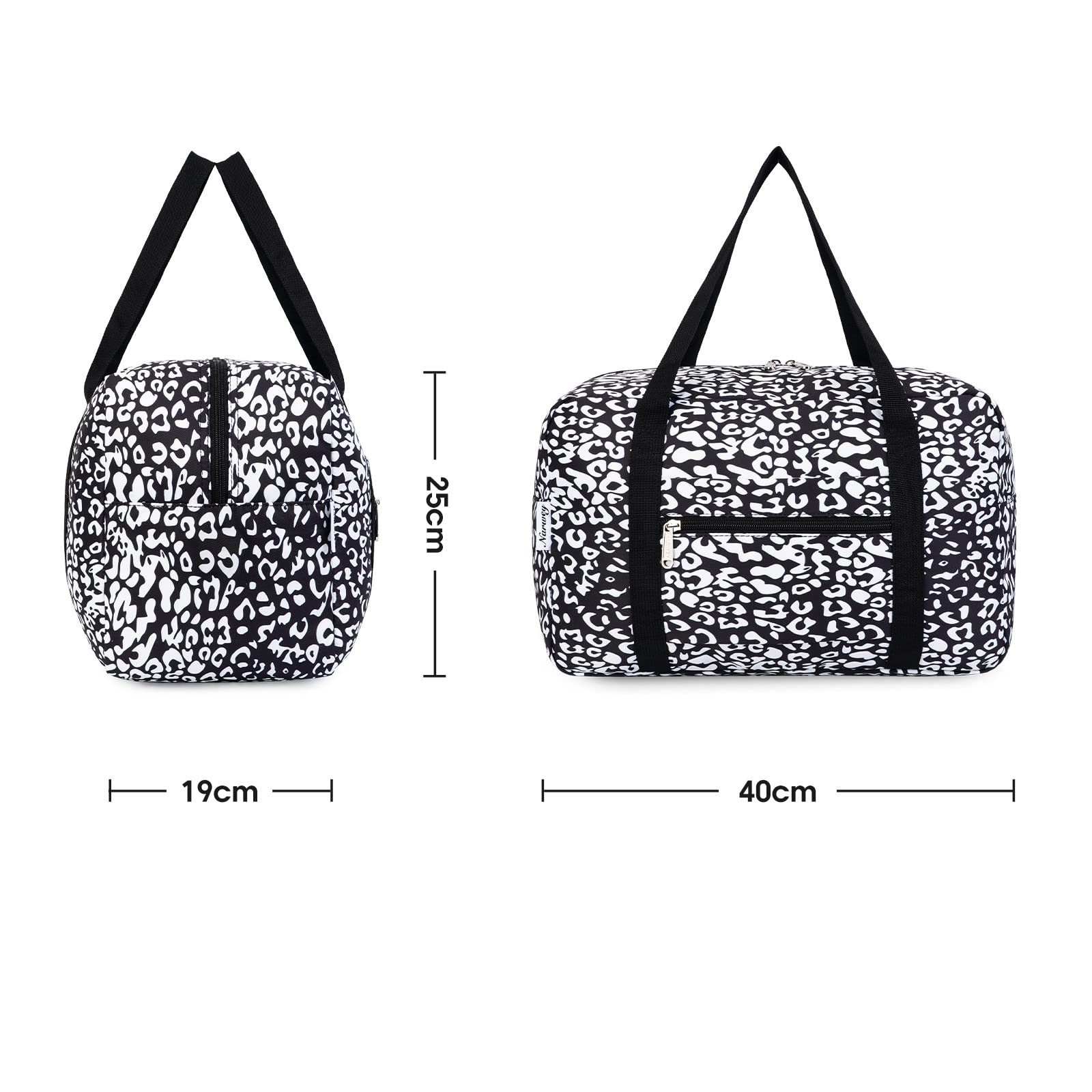 for Ryanair Airlines Cabin Bag 40x20x25 Underseat Foldable Travel Duffel Bag Holdall Tote Carry on Hand Luggage Overnight for Women and Men 20L (Black)