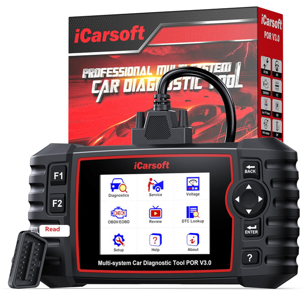 iCarsoft POR V3.0 Scanner for Porsche, 27 Reset Services OBD2 Scanner Code Reader, OIL/BLD/EPB/SAS/BMS/ETC/INJ/DP-F/TPMS Reset, 4-in-1 Graph Data, Bi-Directional Test, Lifetime Free Update