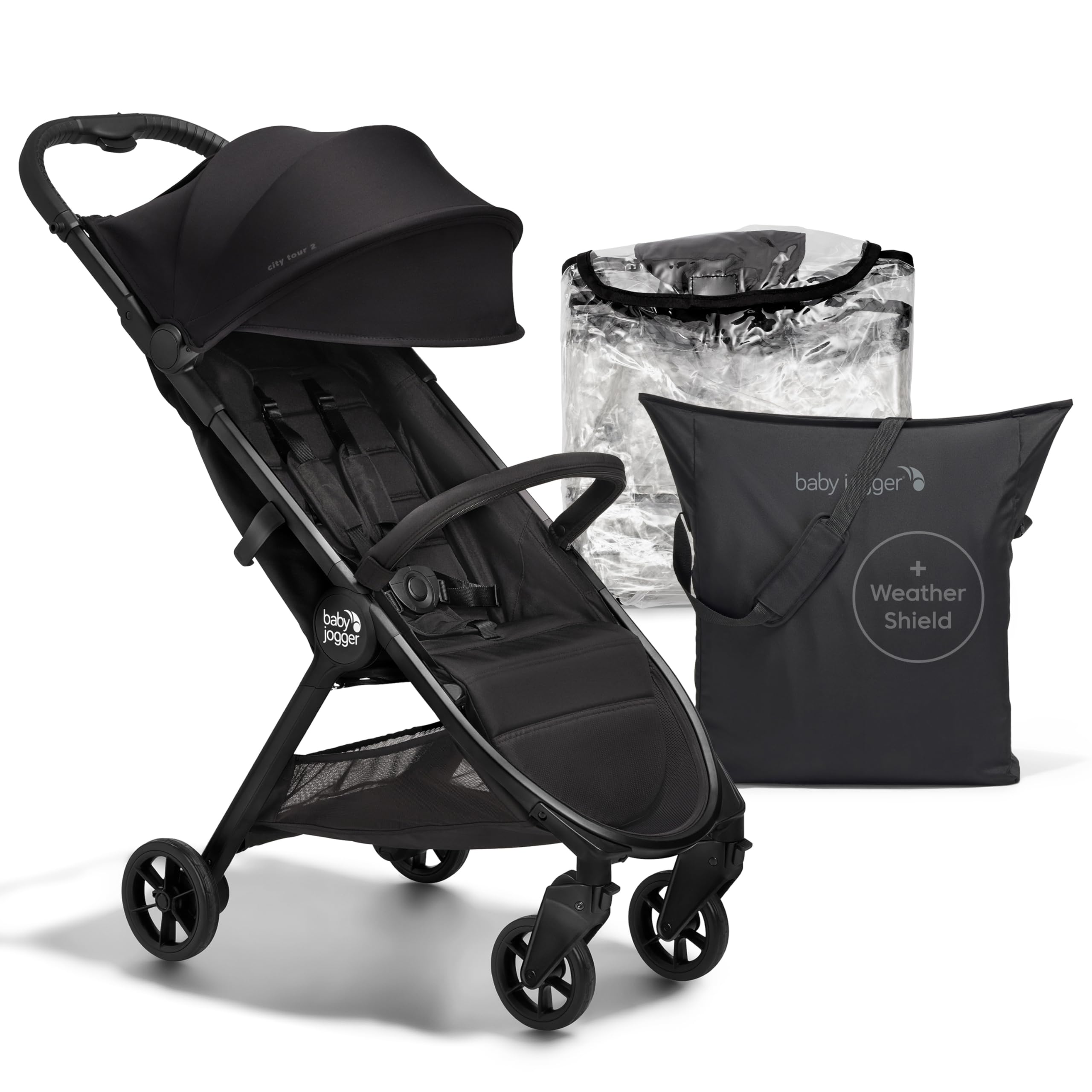 Baby Jogger City Tour 2 Travel Stroller | Ultra-Lightweight, Foldable & Compact Pushchair Buggy | Shadow Grey
