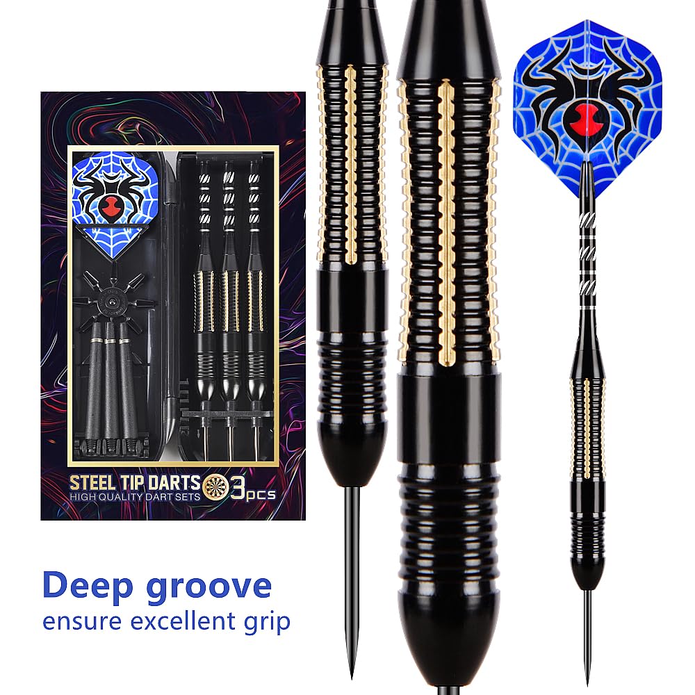 Steel Tip Darts Set,3 Pack Professional Dart with Aluminum Shafts and Darts Case